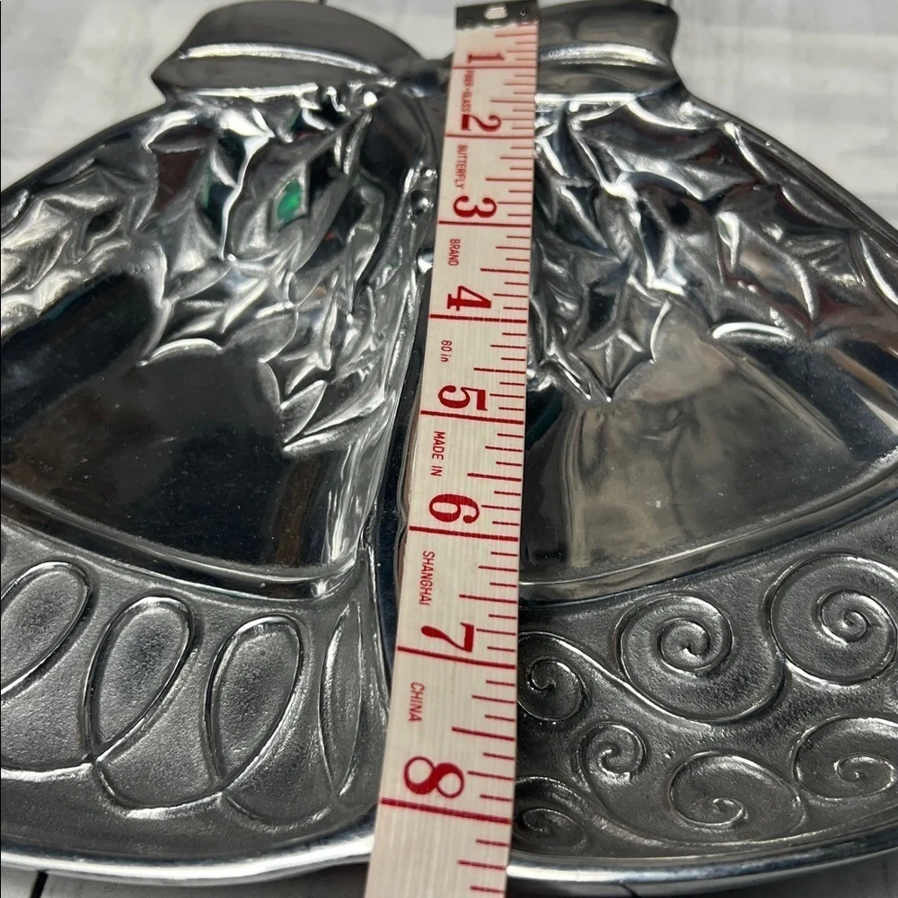 🎄 Wilton Armetale Silver Bell Shaped Holiday Tray – Decorative Serving Dish